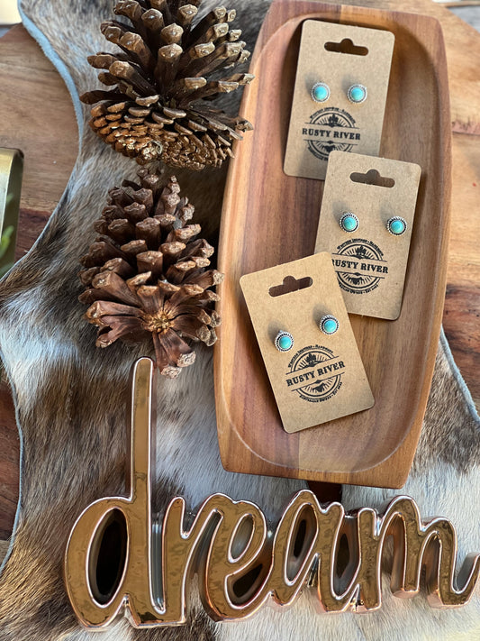 Turquoise Stud Earrings | Single Set