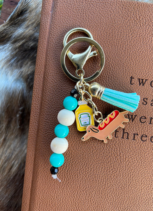 HotDog Dachshund Keyring | Gold