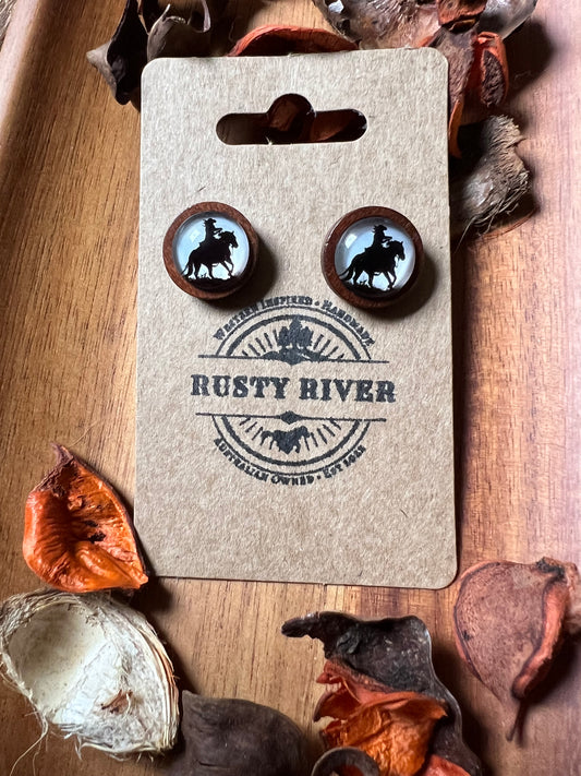 Wooden Stud Set | Silhouette Horse Rider