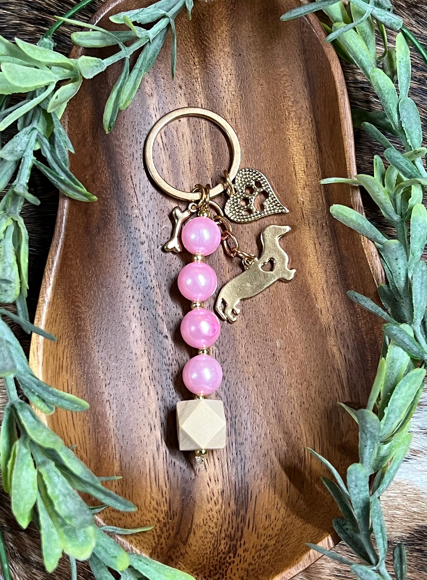 Dachshund Lover | Keyring - Gold