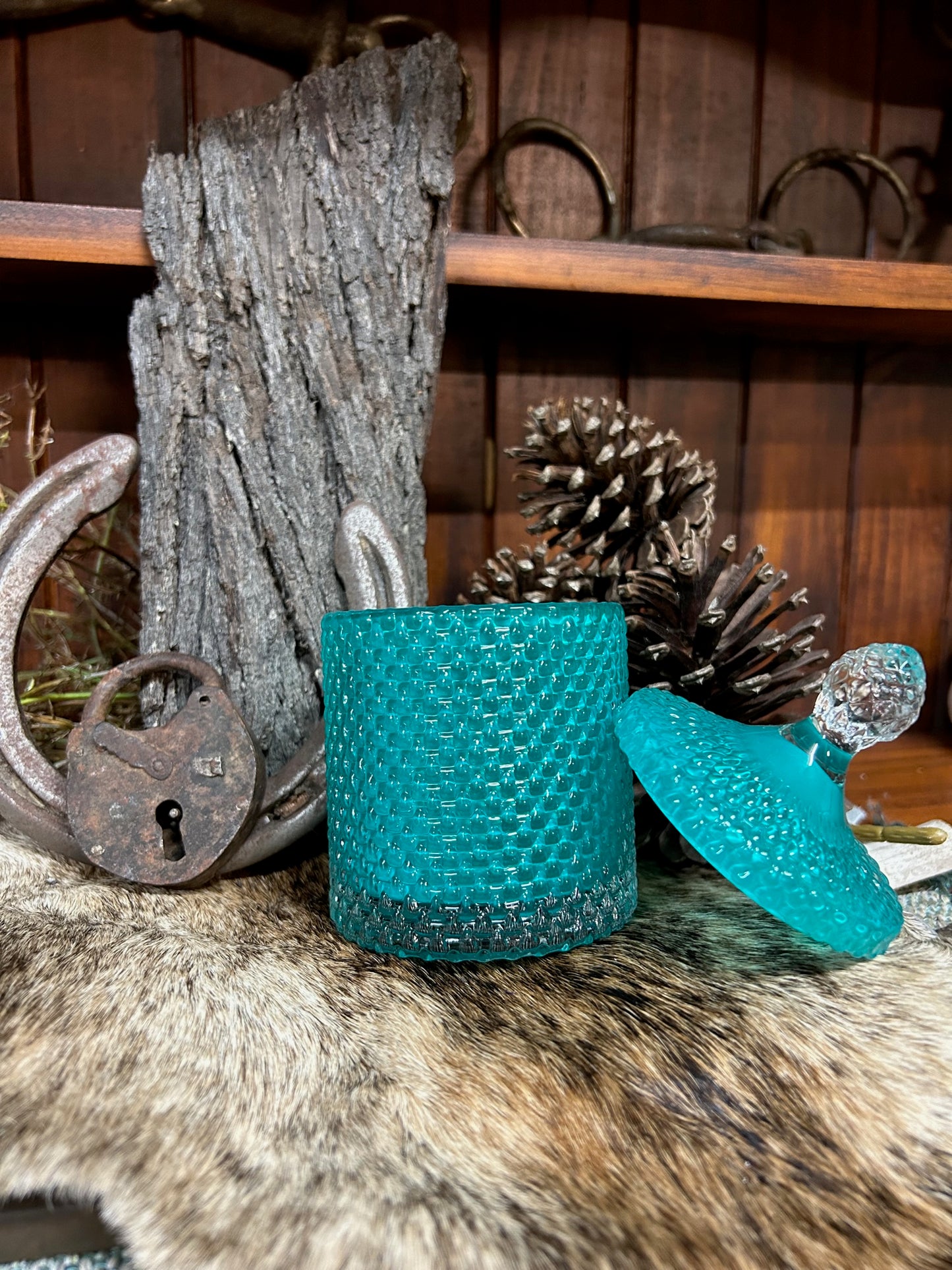 Scented Soy Wax Candle | Turquoise Textured