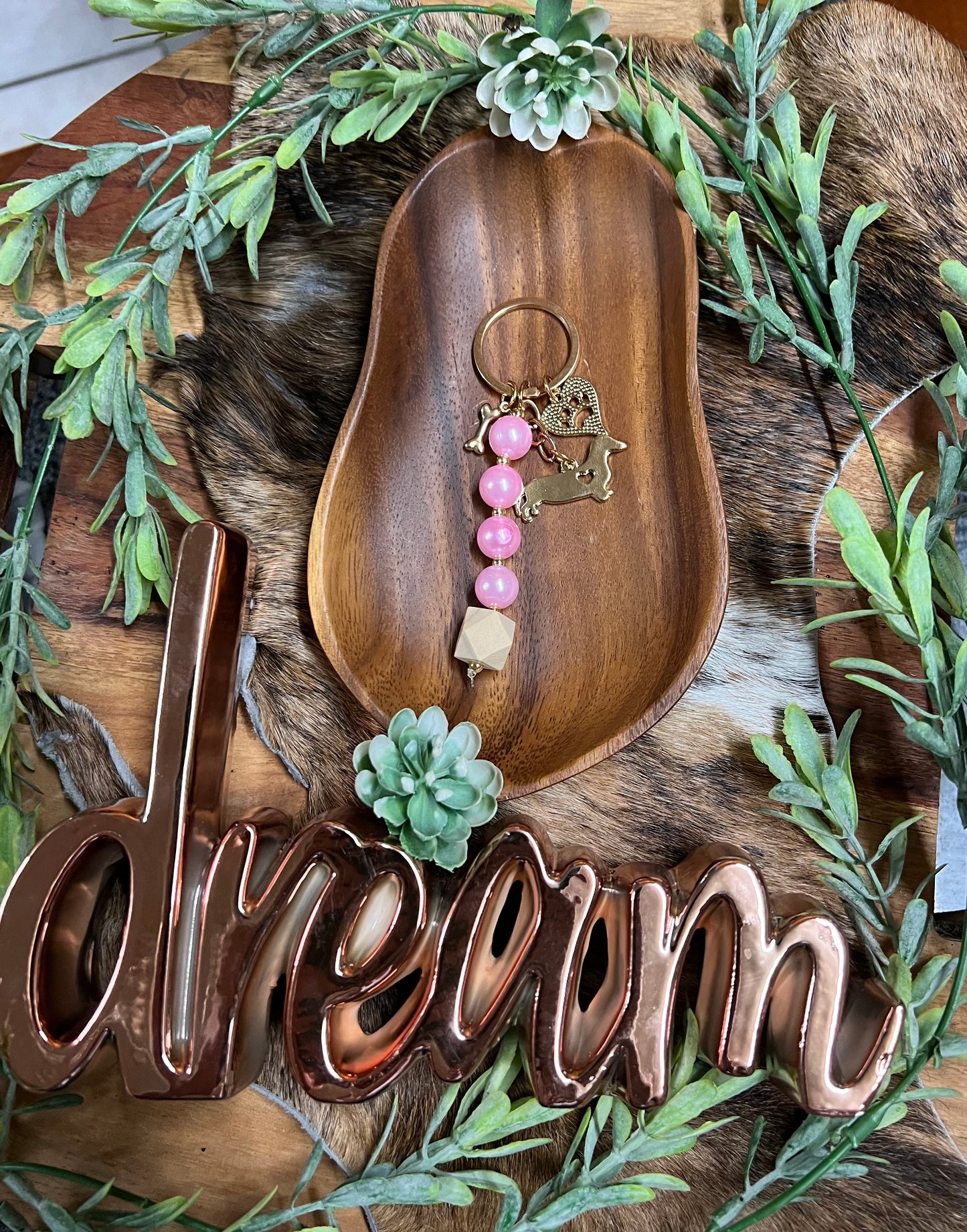 Dachshund Lover | Keyring - Gold