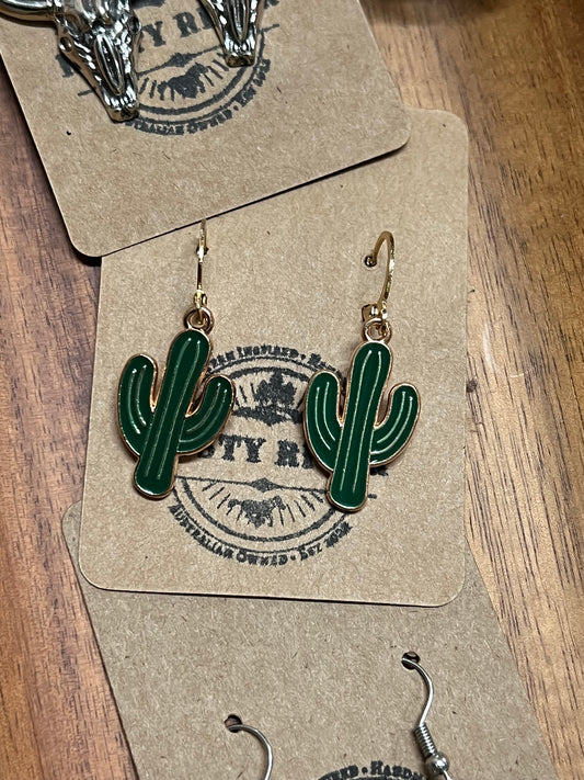 Cactus Dangle Earrings | Gold