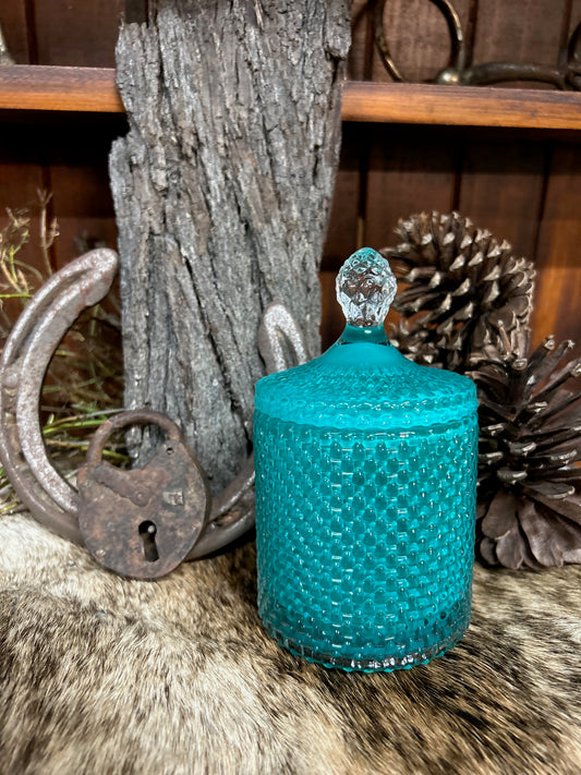 Scented Soy Wax Candle | Turquoise Textured